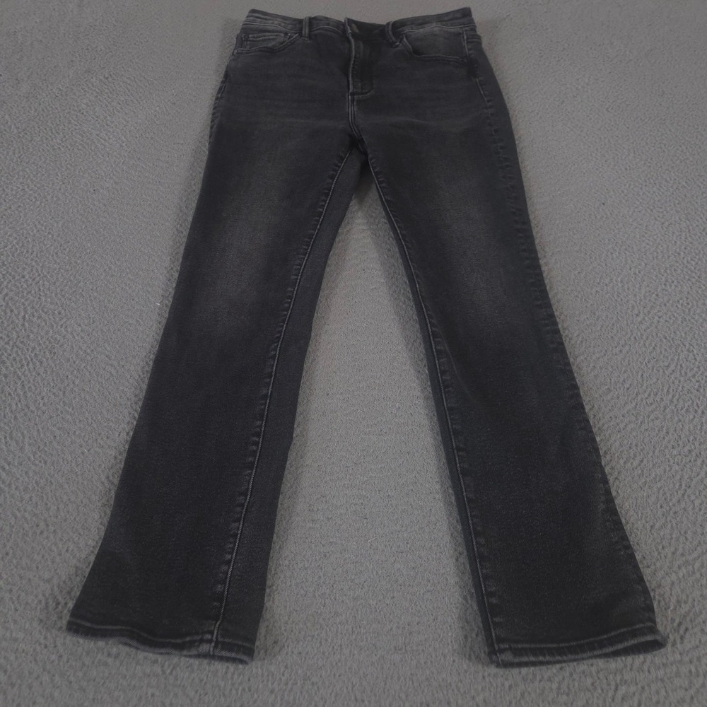 Driftwood Jeans Womens 29 Black Audrey Slim Straight Leg Stretch Denim Faded
